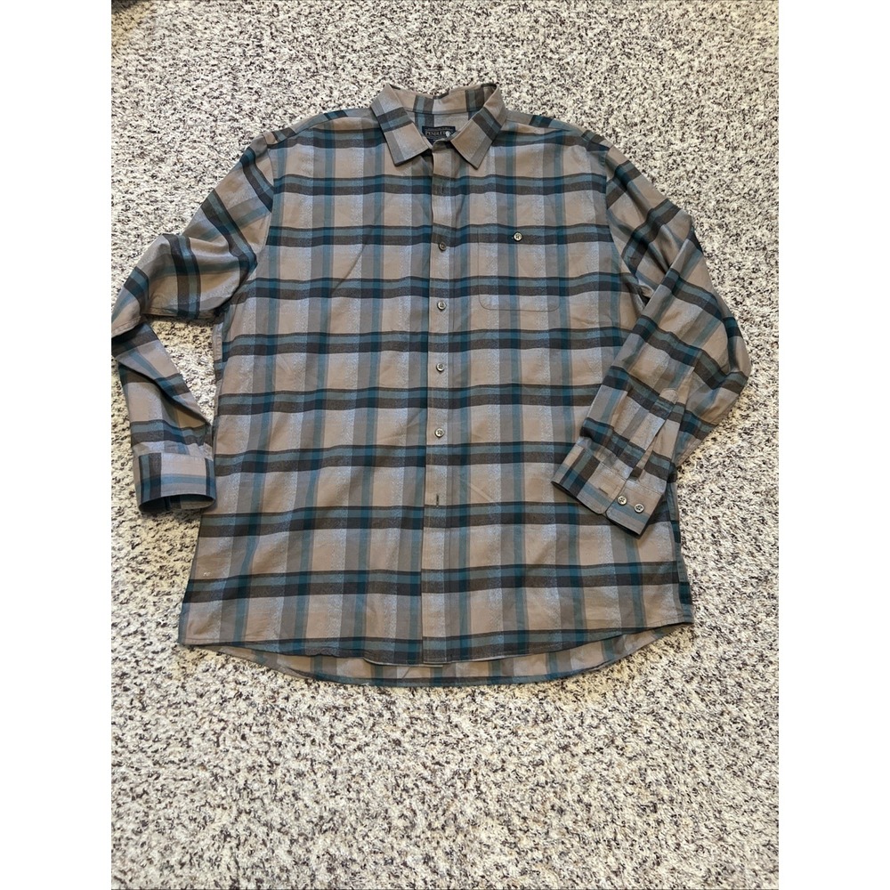 Pendleton Men  Shirt Plaid Brown Green Sz Xl Flannel